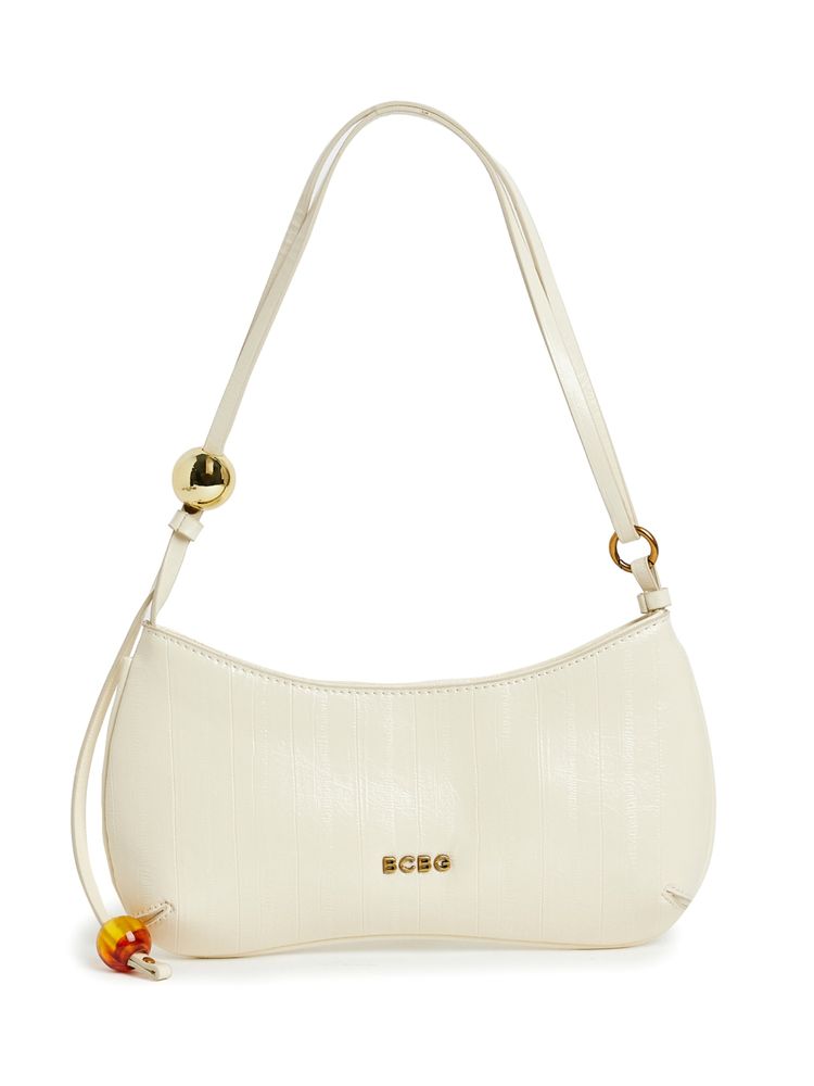 BCBG Off White Logo Detail Shoulder Bag-picture-24