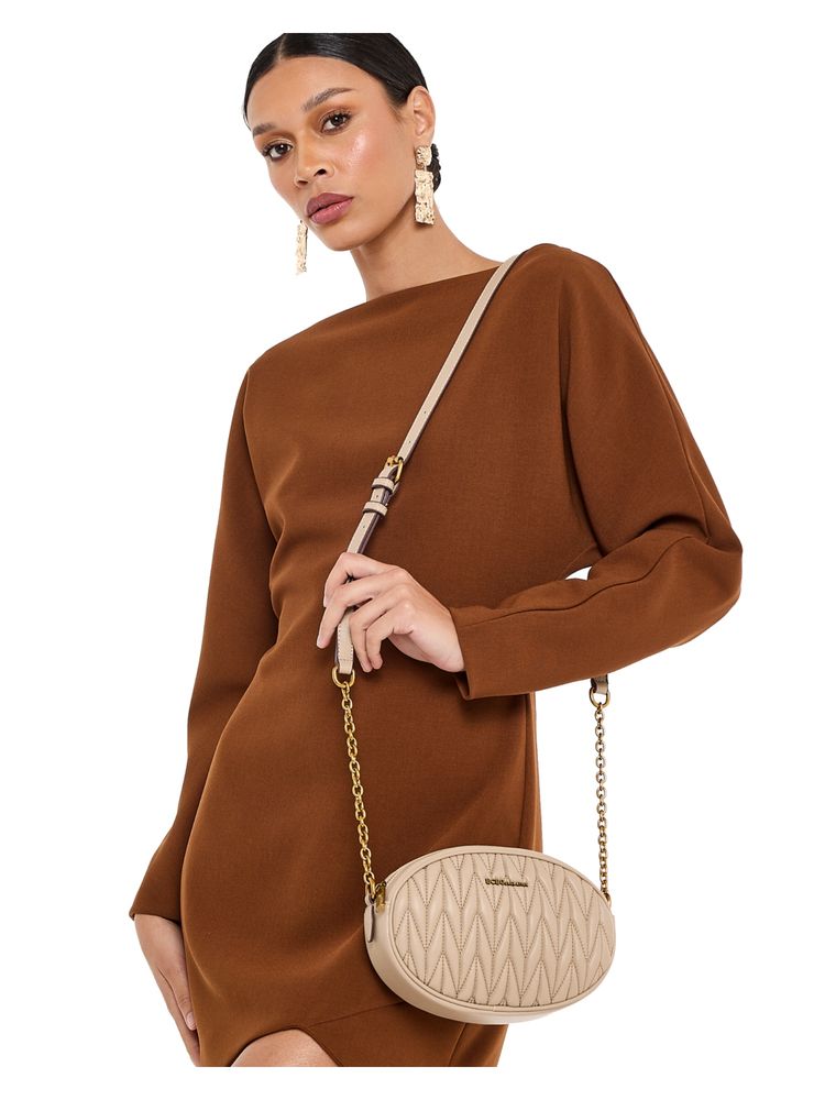 BCBG Beige Quilted Crossbody Bag-picture-14