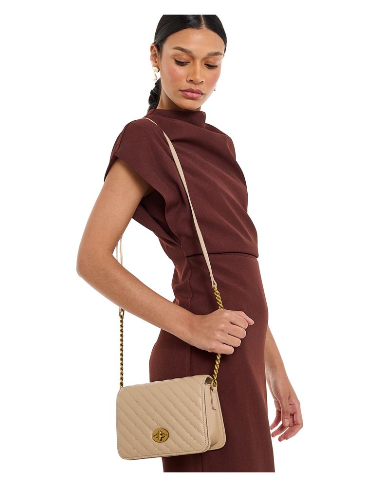 BCBG Beige Quilted Sling Bag-picture-13