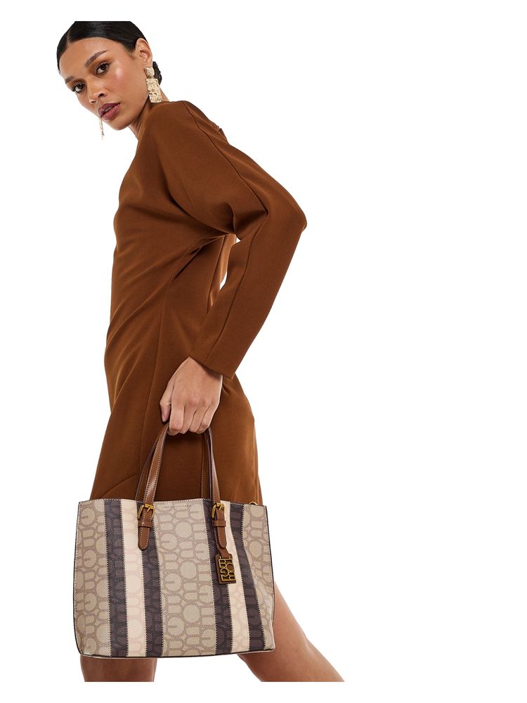 BCBG Beige Monogram Tote Bag-picture-21