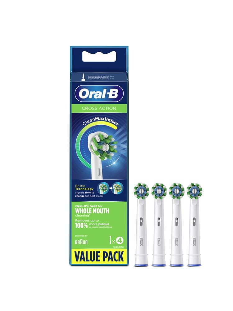 Oral-B Cross Action Electric Toothbrush Replacement Heads - Pack of 4