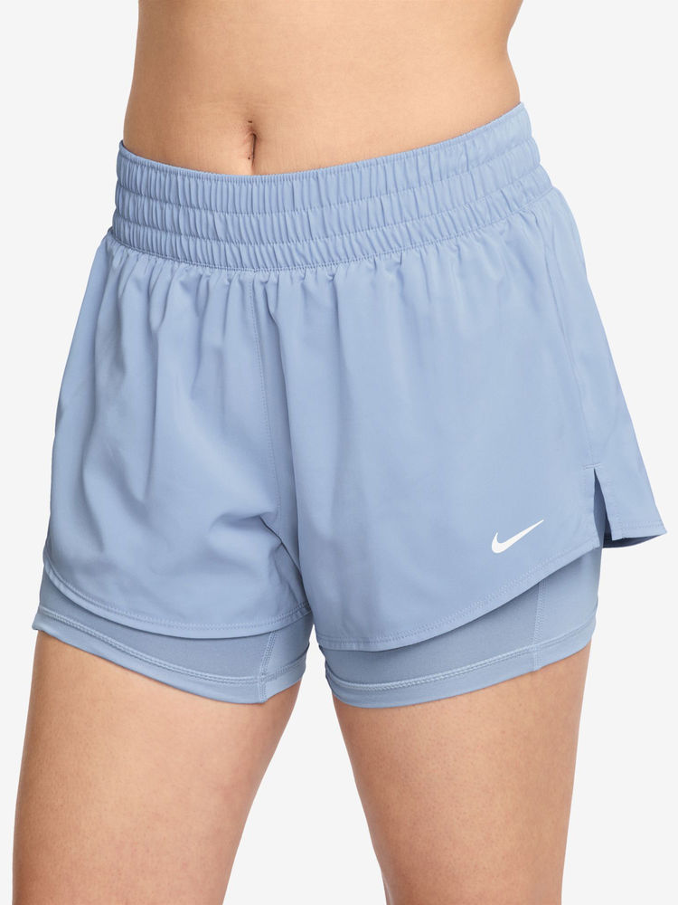 Nike Blue Solid Sportswear Dri-Fit Women Shorts - DX6013-407-image-6