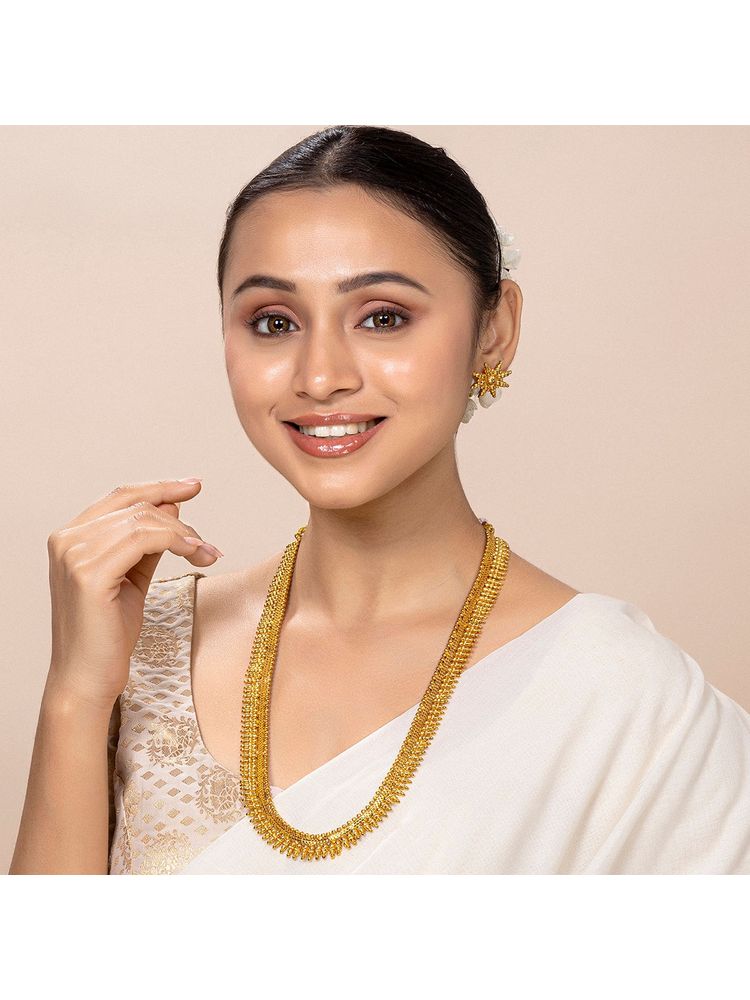 Peora Traditional Gold Plated Designer Long Necklace Traditional Jewellery Set (PF04N144)