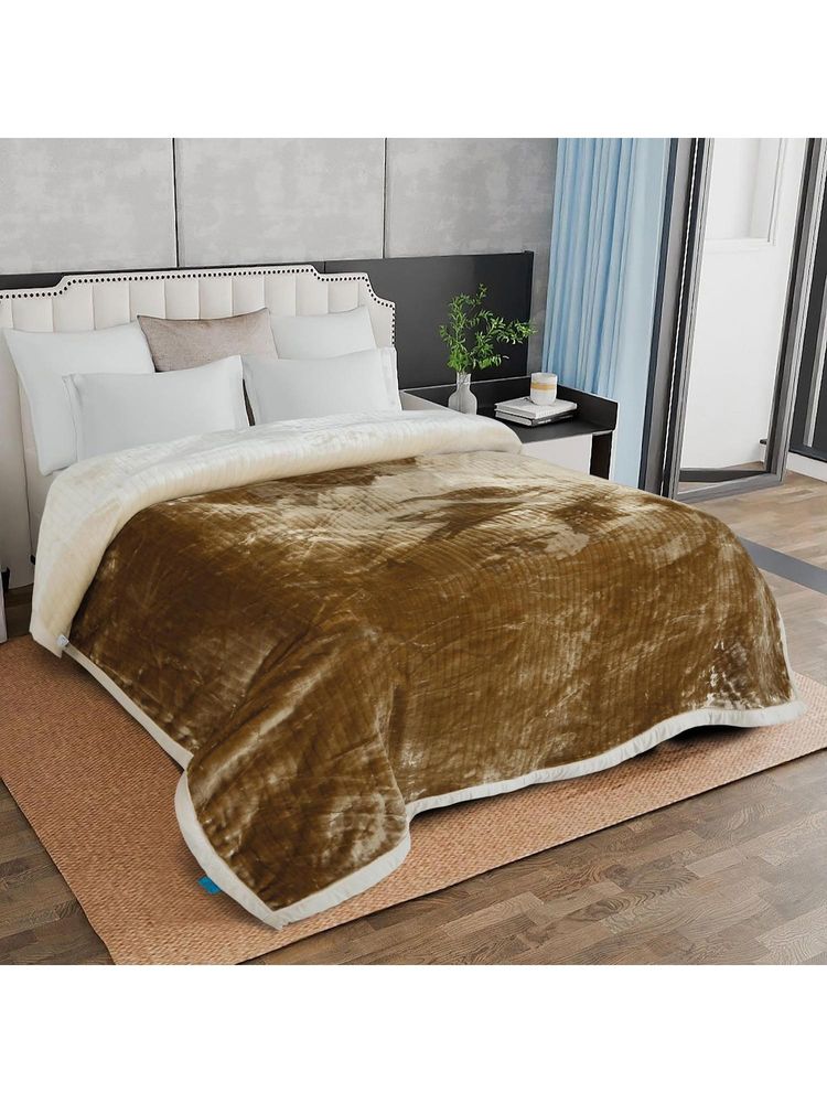 Signature Union Bonded 2 Ply Double Bed Blanket - Beige-image-15