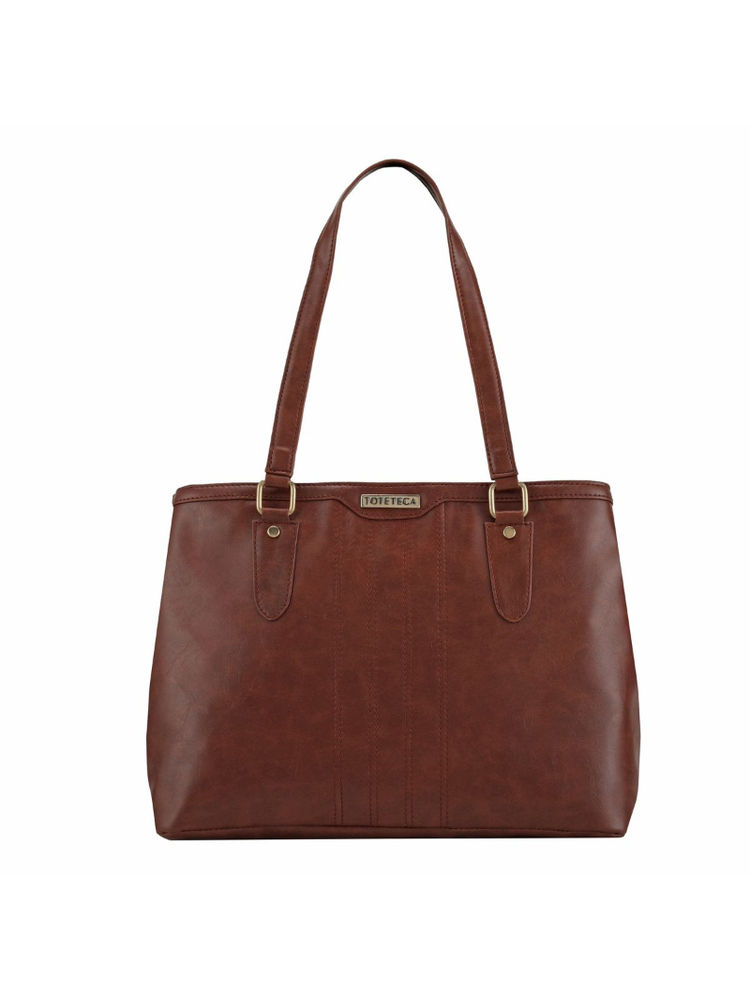 Toteteca Double Zip Shoulder Bag Female Brown-picture-30