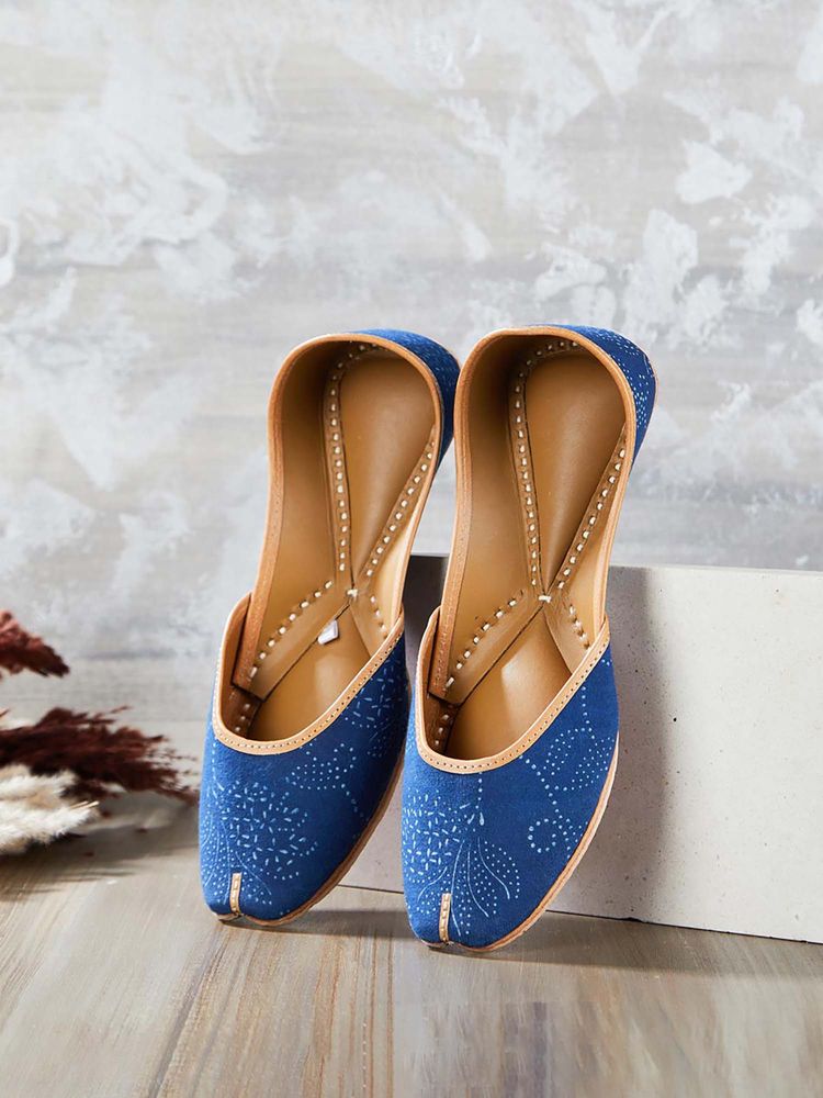 fabindia fashion Fabindia Indigo Leather Jutties-picture-12