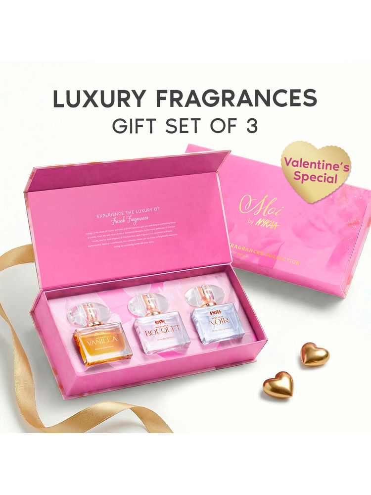 Moi Valentine's Fragrance Gift Set Of 3 Perfumes (Fressia Apple Peony Strawberry Lily Vanilla)