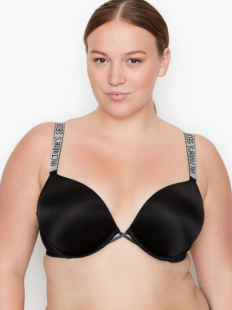 victoria's secret intimates Victoria's Secret Black Very Sexy Bombshell Add-2-Cups Shine Strap Push-Up Bra (36D)-picture-19