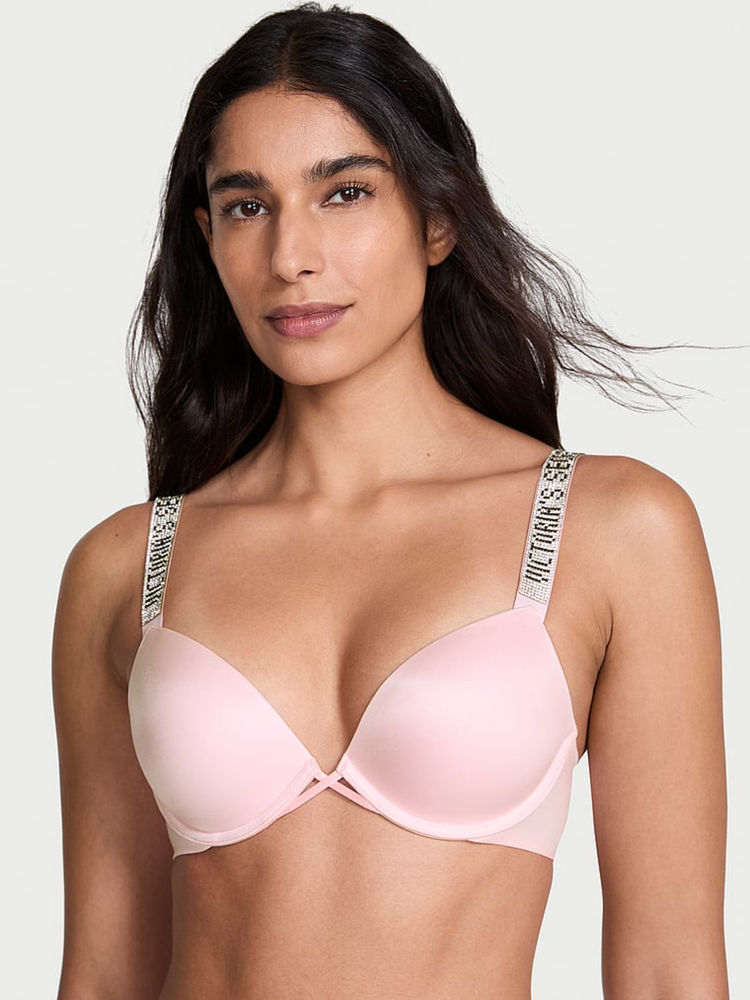 victoria's secret intimates Victoria's Secret Pink Very Sexy Logo Shine Strap Push-Up Bra-picture-12