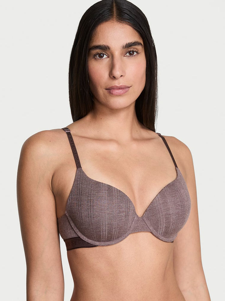 Victoria's Secret Brown The T-Shirt Ultra-Fine Modal Perfect Shape Push-Up Bra-image-19