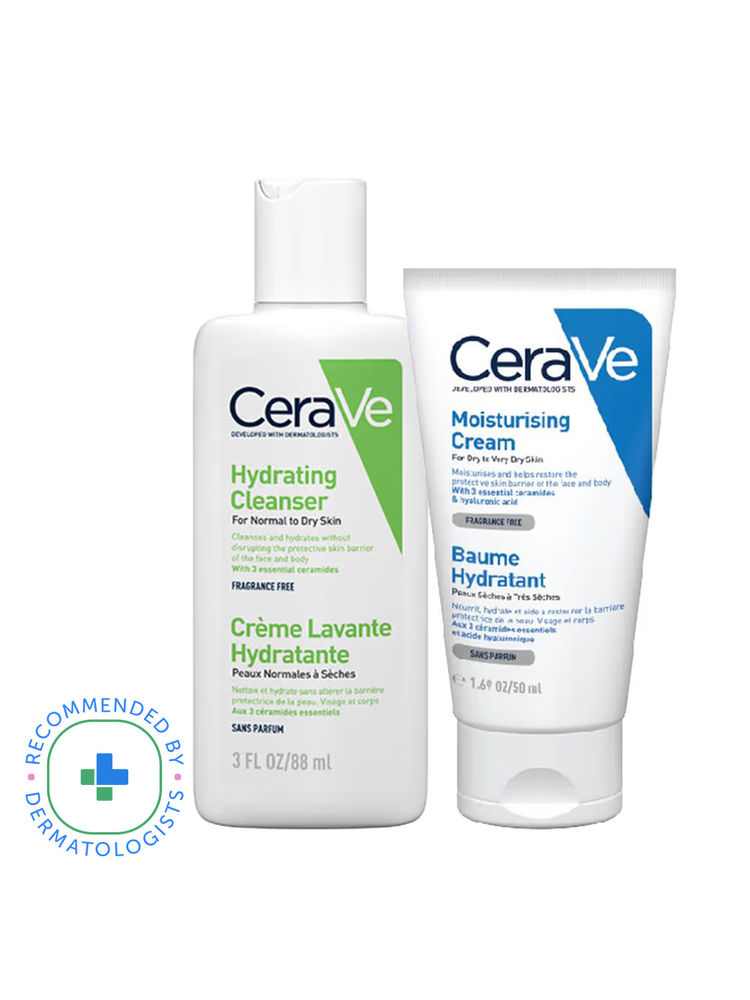 CeraVe Facewash & Moisturizer Combo with Ceramides - Daily Skincare Routine for Normal To Dry Skin