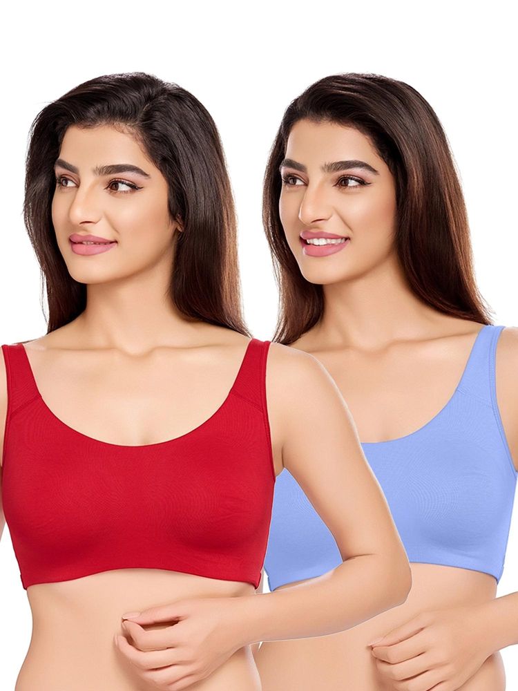 Juliet Womens Unlined Ease Non Padded Sports Bras (Pack of 2)-picture-28
