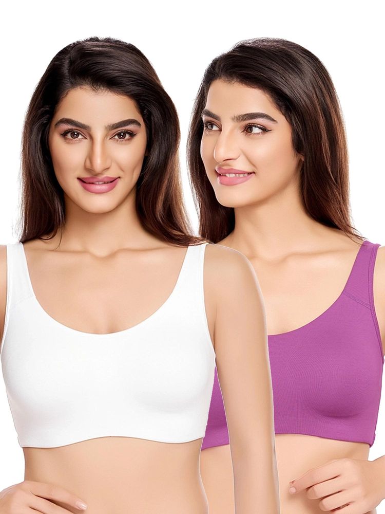 Juliet Womens Unlined Ease Non Padded Sports Bras (Pack of 2)-picture-29