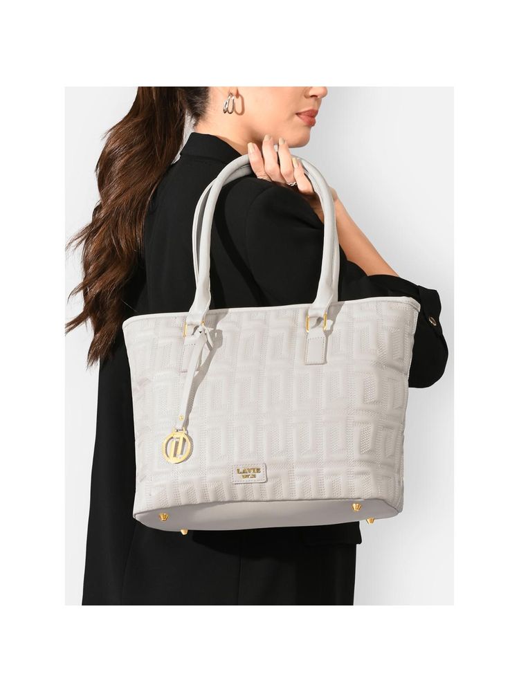 Lavie Luxe Women Off White Jerry25 Pro Satchel Bag (L)-picture-28