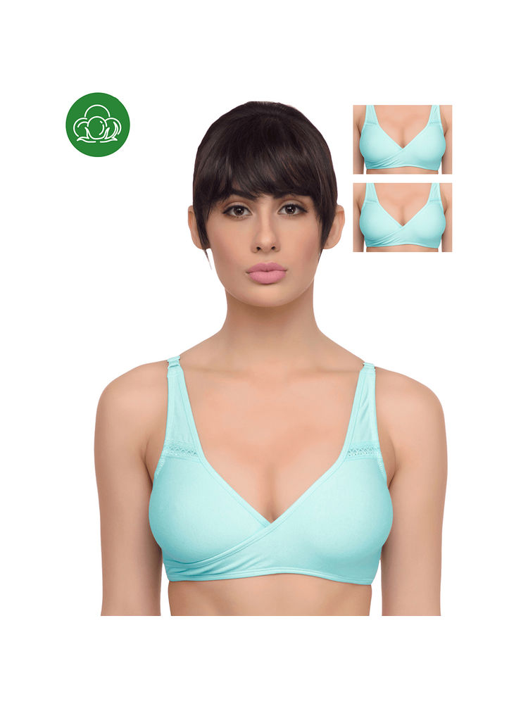Inner Sense Organic Antimicrobial Sleeping/Feeding Bra Pack Of 3 - Blue-picture-25