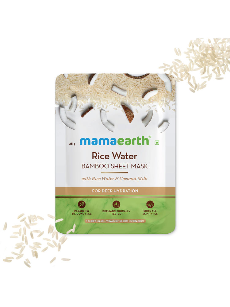 Mamaearth Rice Water Bamboo Sheet Mask with Rice Water & Coconut Milk for Deep Hydration-image-6