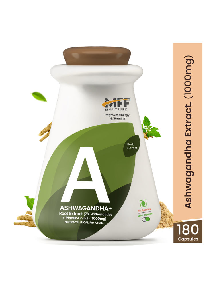 MyFitFuel Ashwagandha Root Extract (7% Withanolides + Piperine 95%) 1000mg