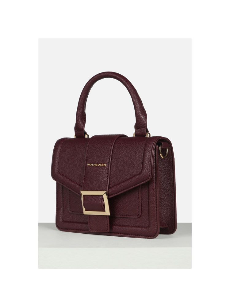 Van Heusen Women Maroon Textured Casual Satchel-picture-23
