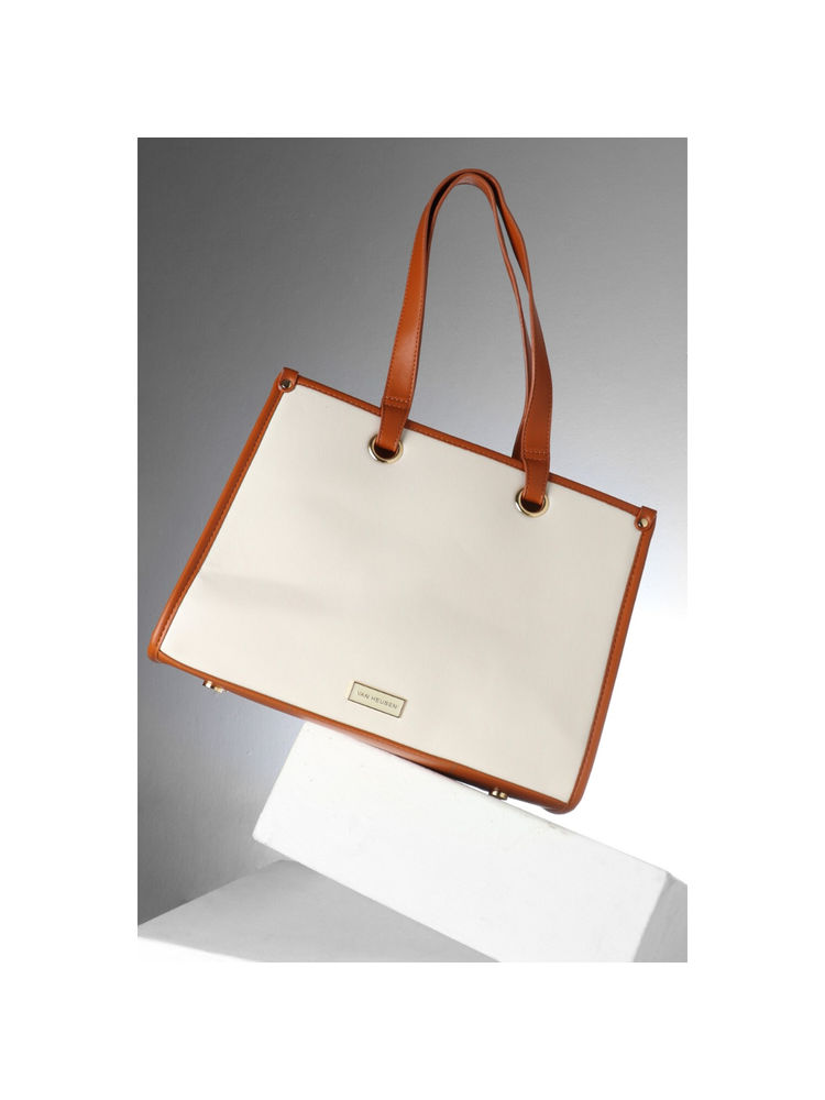 Van Heusen Women White Solid Casual Handbag-image-36