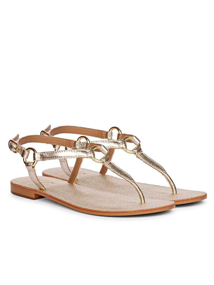 Saint G Womens Platin Buckled Leather Sandals-image-5