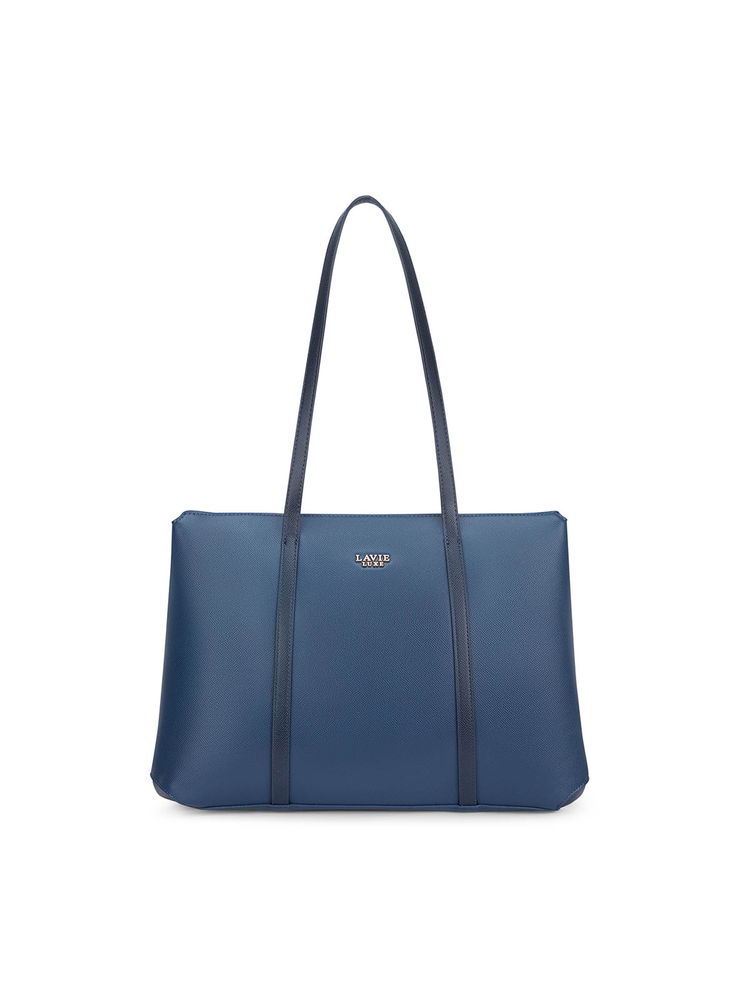 Lavie Luxe Relax Blue Solid Tote Bag-picture-18