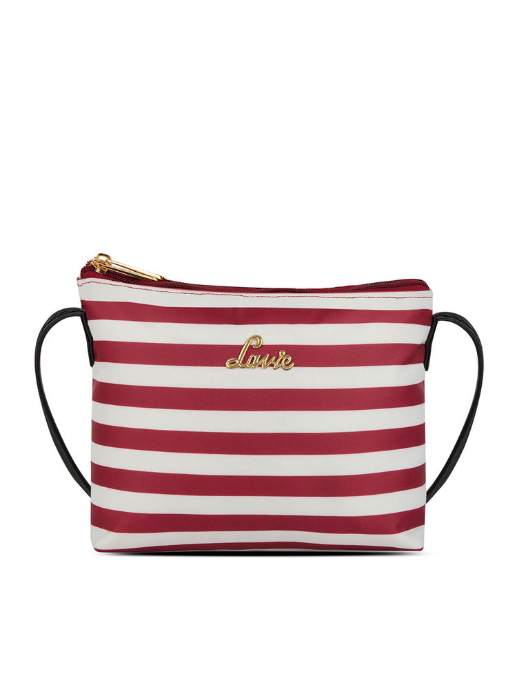 Lavie Tessie Stripe White Polyester Stripes Pouch-image-25