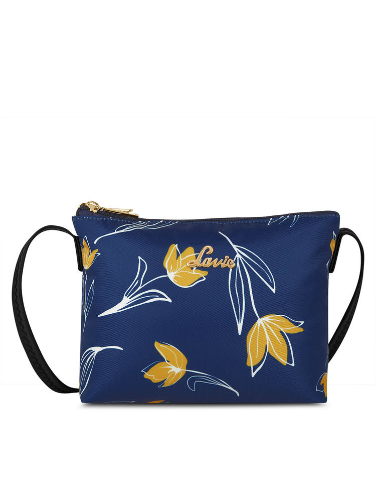 Lavie Tessie Floral Navy Blue Polyester Pouch-picture-28
