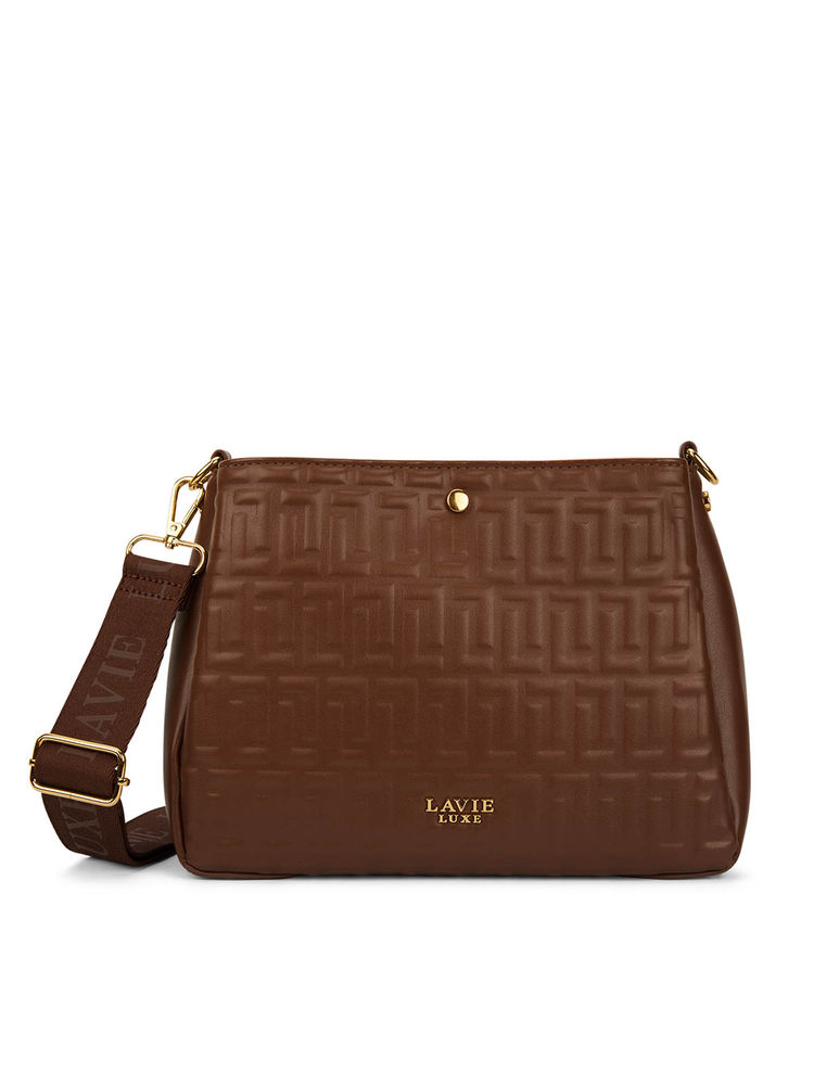 Lavie Luxe Emjane Tan Textured Sling Bag-picture-26