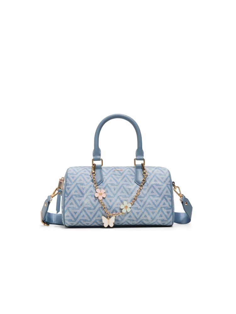 Aldo RENAI Blue Women Barrel Handbag With Detachable Strap-image-46
