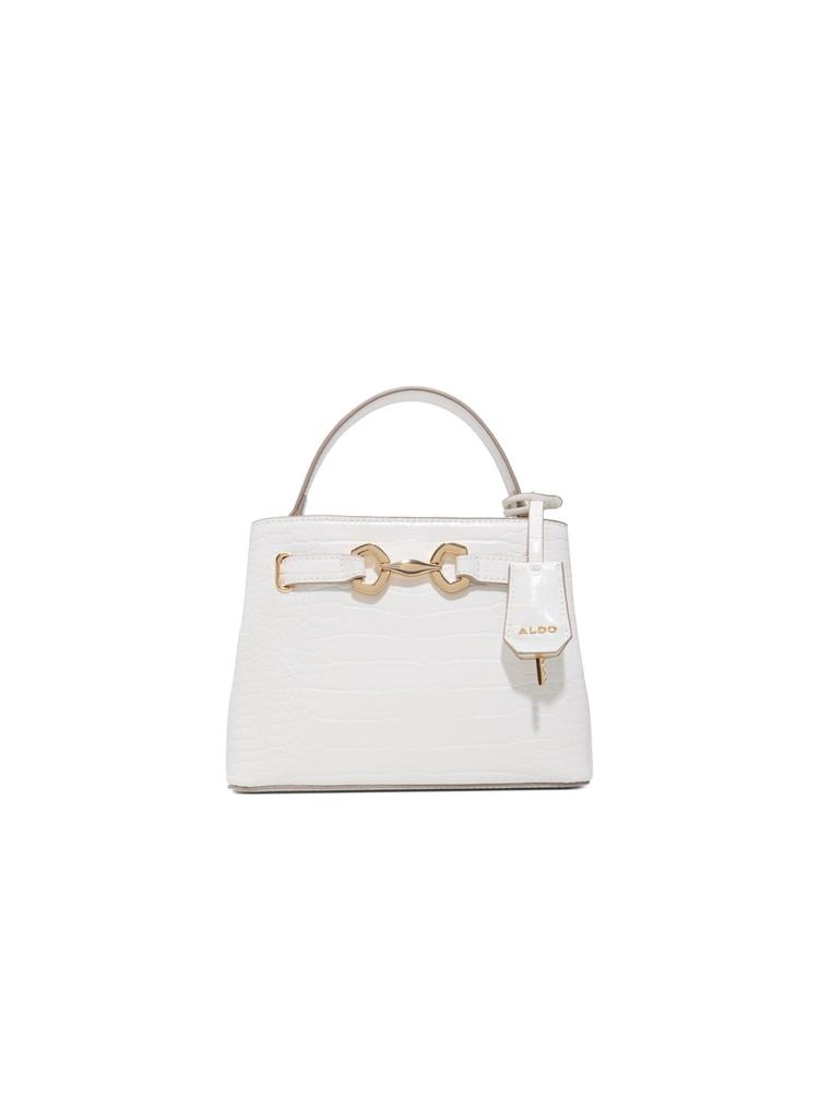 Aldo MARINIA White Women Satchel Bag With Detachable Strap & Charm-picture-15
