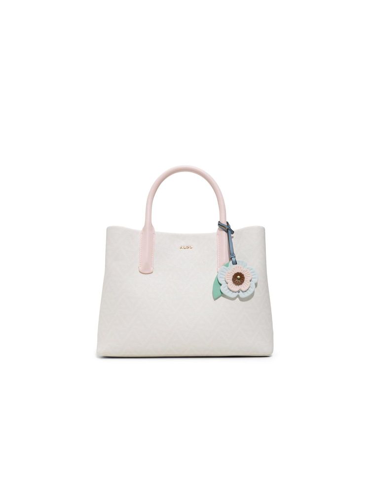 Aldo LIVIEA White Women Satchel Bag With Detachable Strap & Charm-picture-19