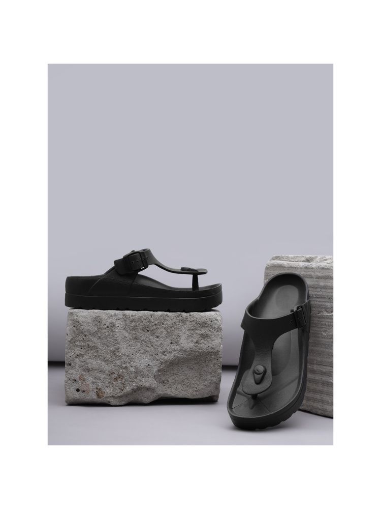 Truffle Collection Black Solid Sandals-image-39