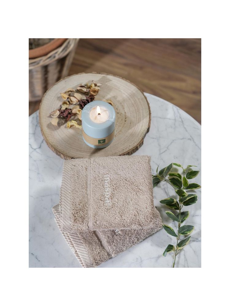 Maspar Beige Cotton Solid Hand Towels (Pack Of 2)-picture-31