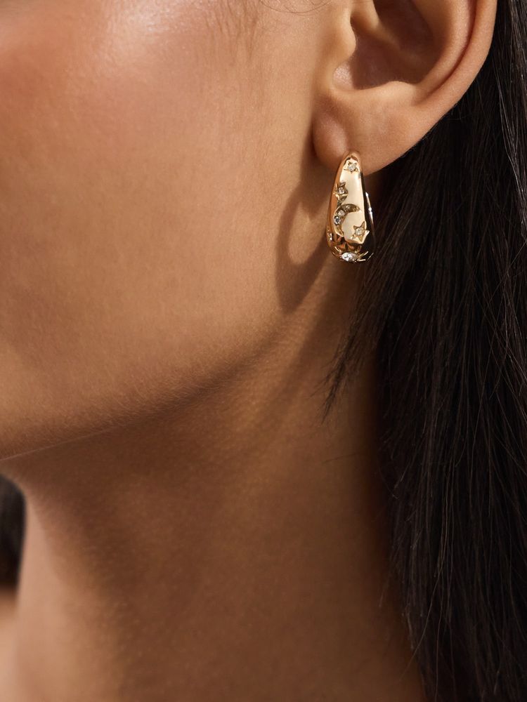 Accessorize London Women's Celestial Diamante Hoop Earrings-picture-20