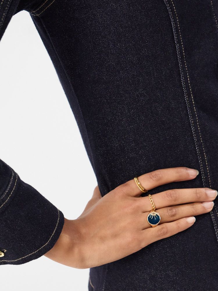 Accessorize London Women's Sun Signet Blue Ring-picture-42