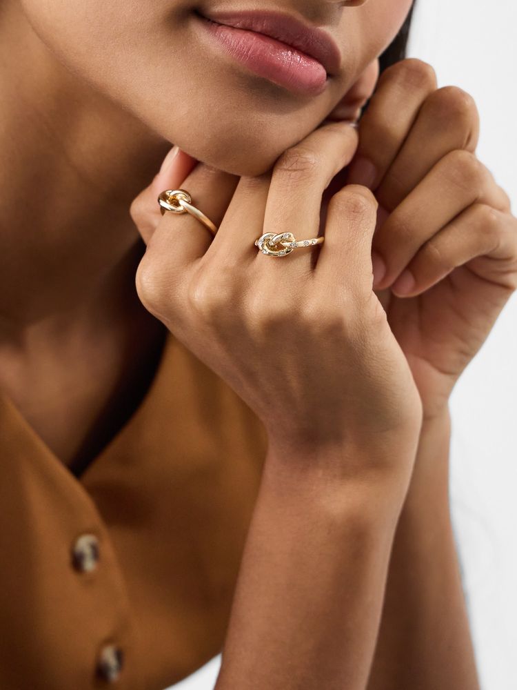 Accessorize London Women's Knot Rings (Pack of 2)-image-42