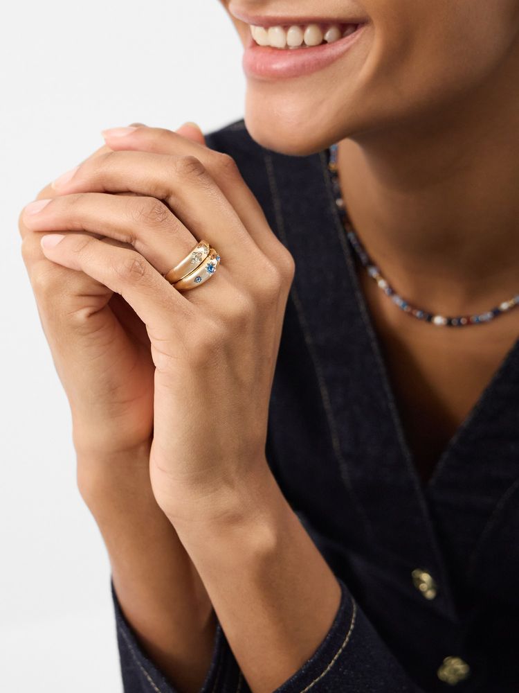 Accessorize London Women's Celestial Gem Rings (Pack of 2)-picture-30