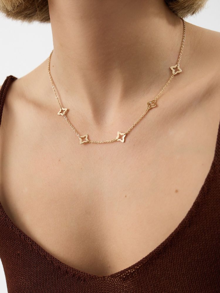 Accessorize London Women's Clover Cut-Out Station Necklace-picture-32