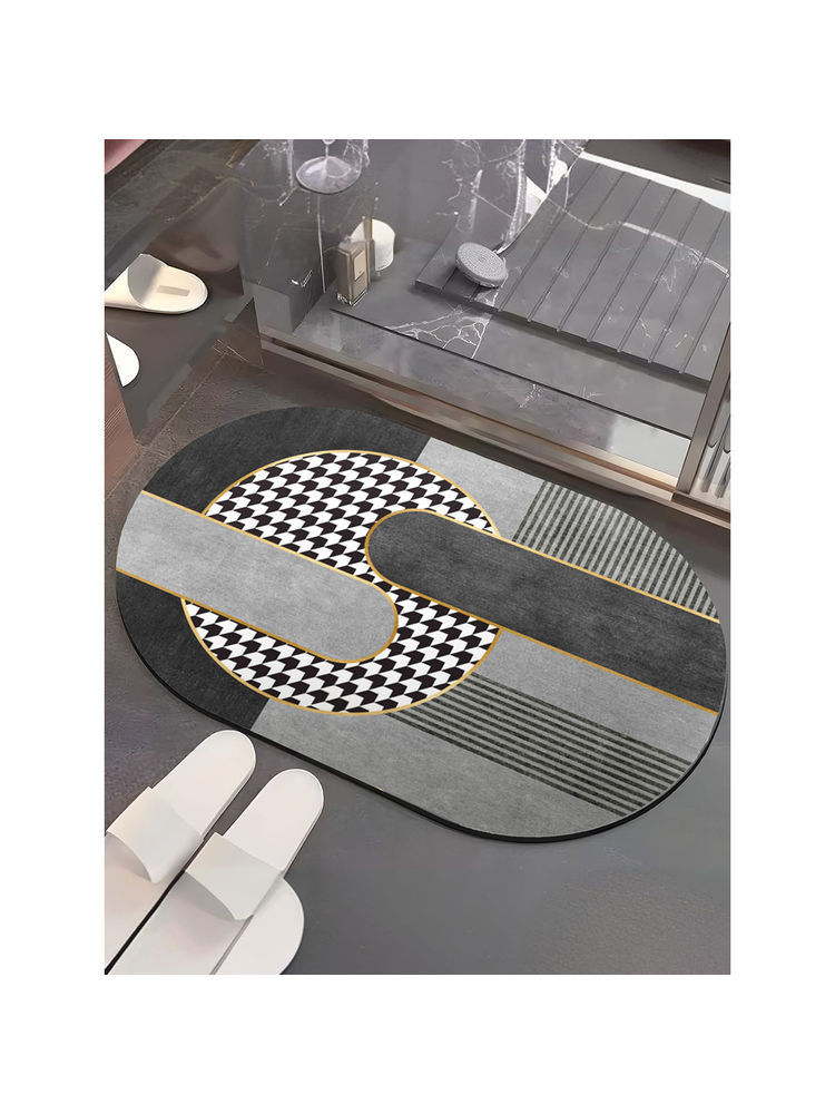 UMAI Oval Soft Anti Skid Bath Mat, Grey-picture-14