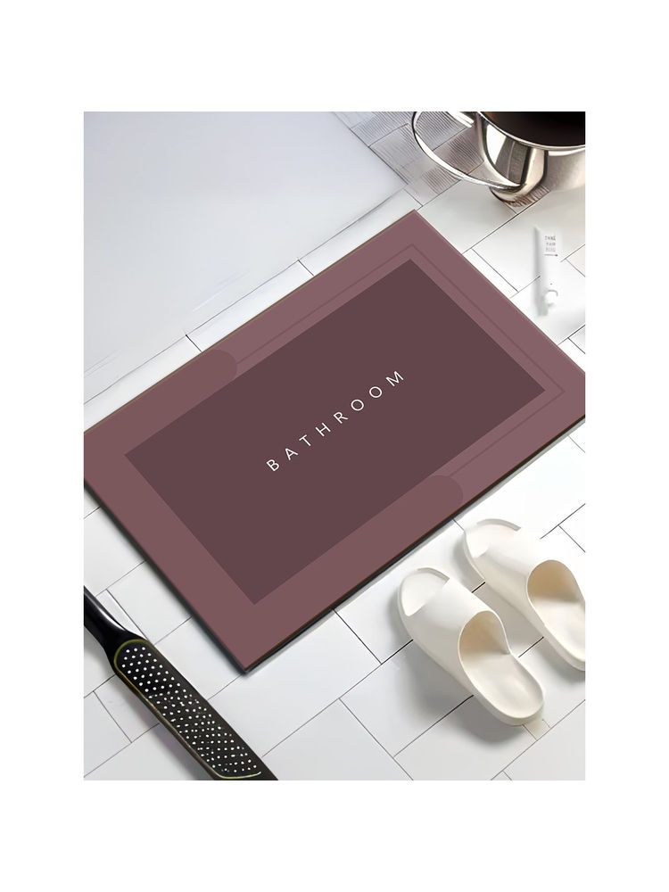 UMAI Rectangular Bathroom Mat Soft Anti Skid Non Woven Non-Slip, Wine-image-20