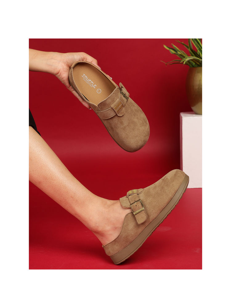 Truffle Collection Women Brown Solid Loafers-image-15