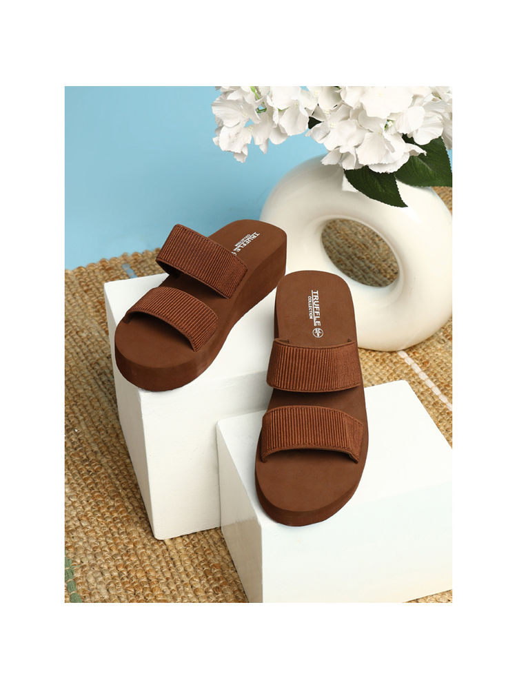 Truffle Collection Women Brown Solid Wedges-picture-19