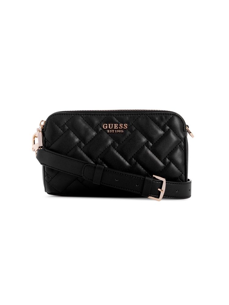 guess fashion Guess Women Black Quilted Pu Alanna Mini Status Crossbody Bag-picture-21