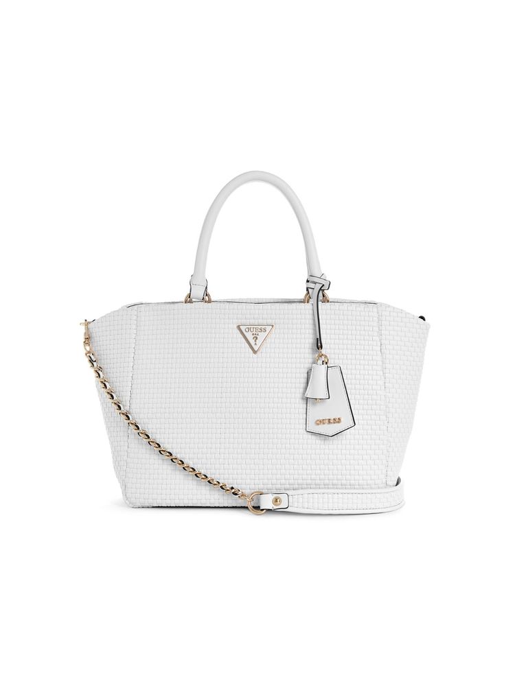 guess fashion Guess Women White Textured Pu Etel Girlfriend Satchel Bag-picture-34