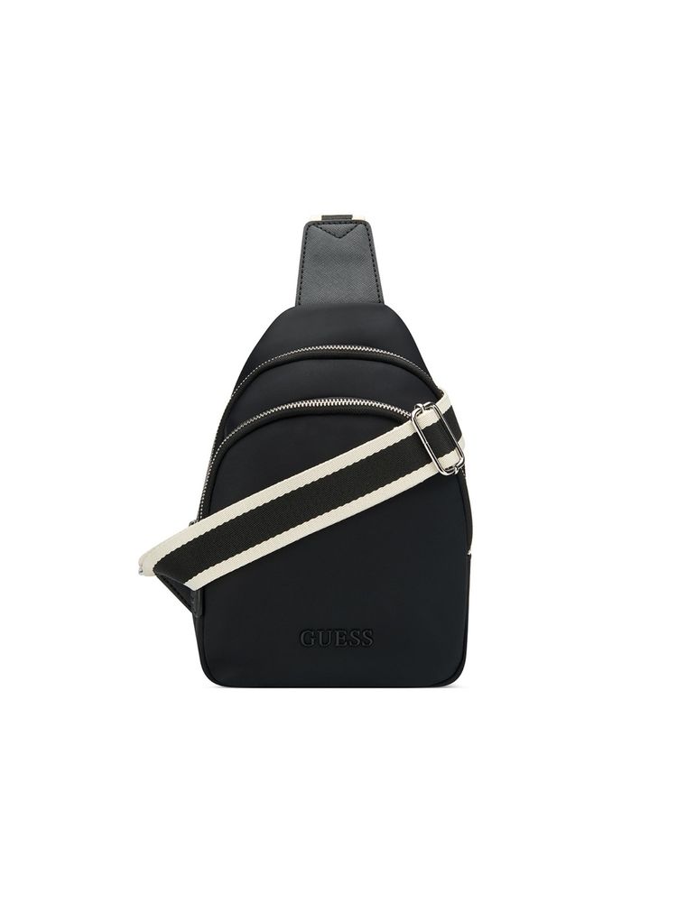 guess fashion Guess Women Black Solid Nylon Benfield Mini Crossbody Bag-picture-34
