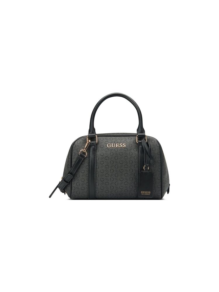 guess fashion Guess Women Grey Printed Pvc Marcey Small Satchel Bag-picture-24