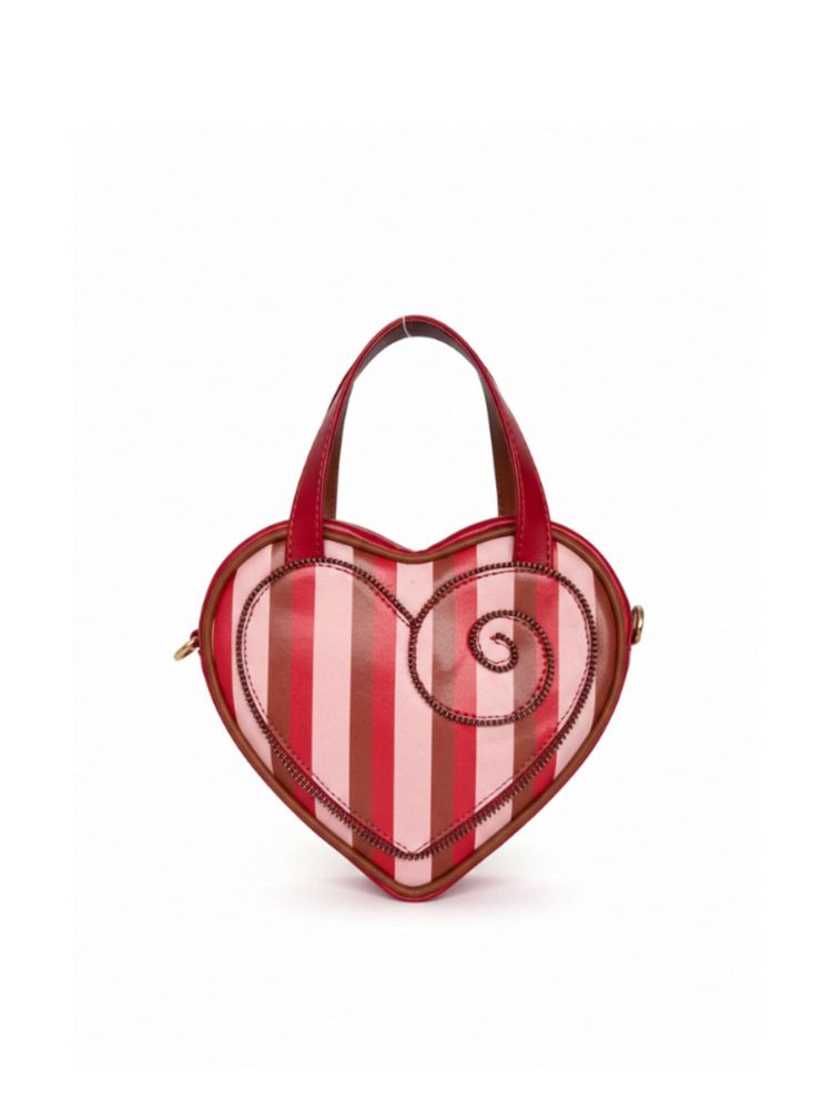 Tann Trim Stripe Chain Heart Handbag-picture-20