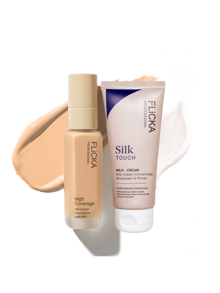 FLiCKA Combo Pro HD Liquid Foundation 101 Fair + Silk Touch 3 In 1 Primer Moisturizer-image-33