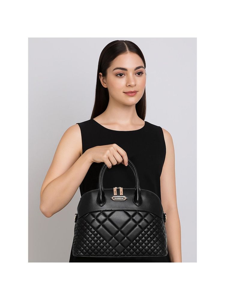 ESBEDA Black Diamond Duchess Satchel Bag with Detachable Strap-picture-9