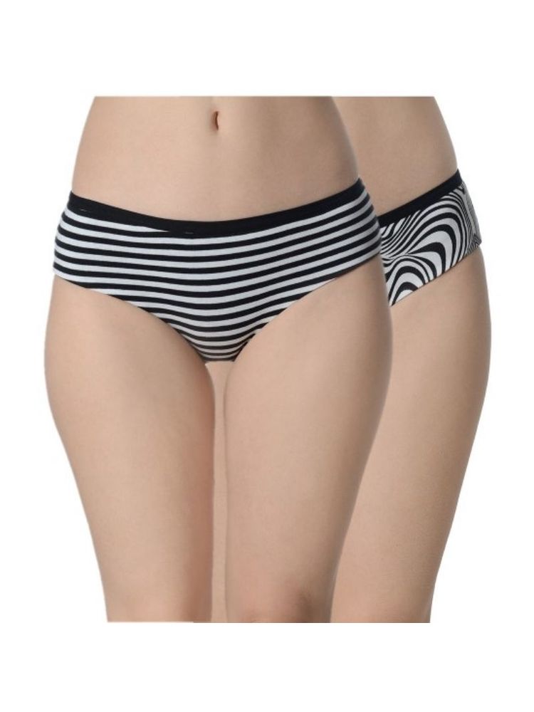 Da Intimo Black And White Pack Of 2 Reversible Cotton Panties-picture-18